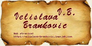 Velislava Branković vizit kartica